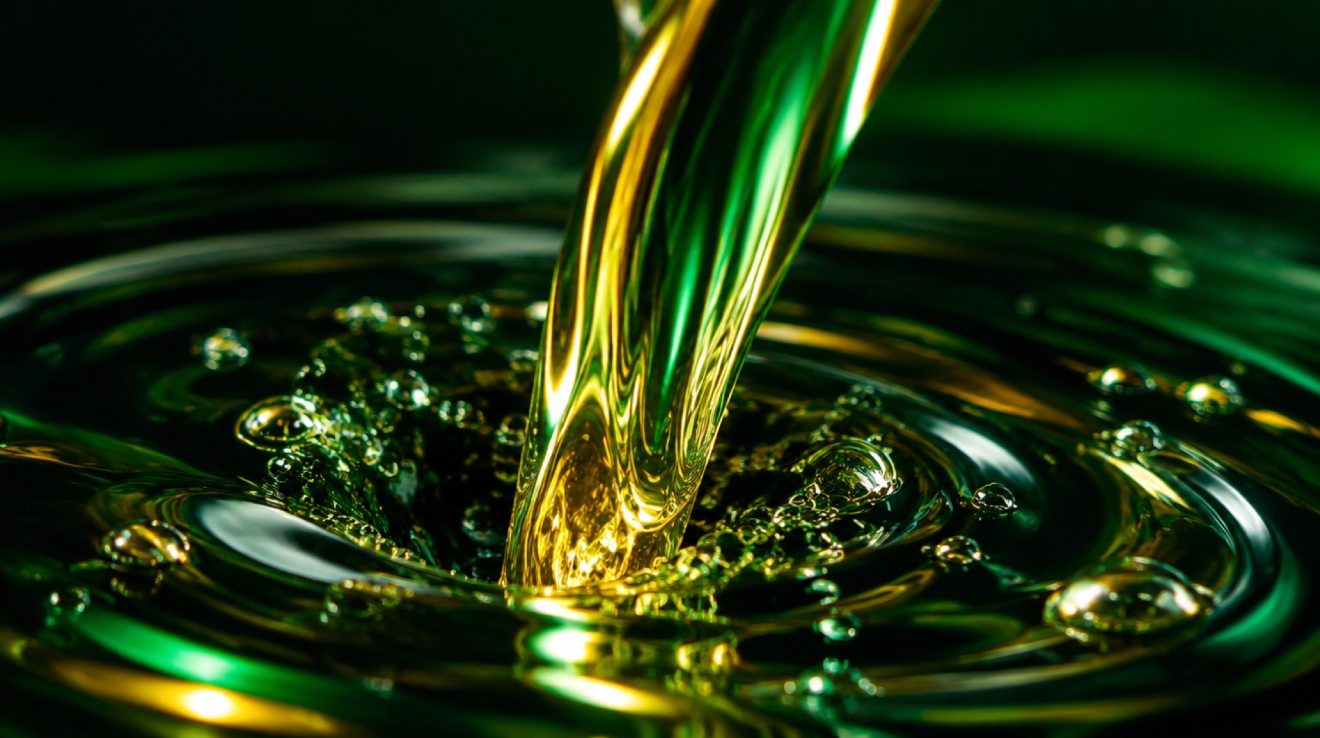 Golden bioethanol pouring, macro